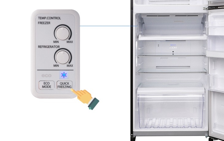 Chế độ Eco và Quick Freezing trên tủ lạnh Toshiba