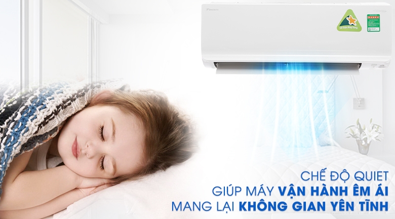 Chế độ quiet giúp máy vận hành êm ái, mang lại không gian yên tĩnh, cho bạn một giấc ngủ ngon