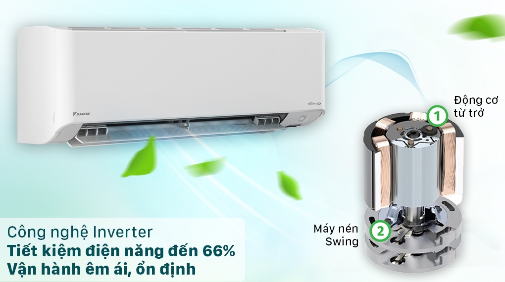 Điều hòa âm trần Daikin được trang bị công nghệ biến tần Inverter