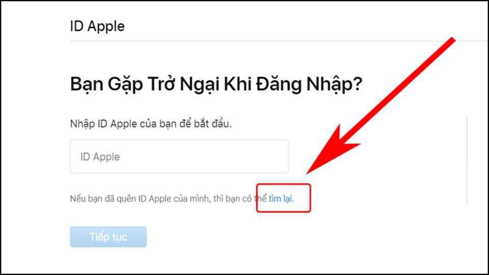 Nhấn tìm lại khi trang web yêu cầu đăng nhập tài khoản