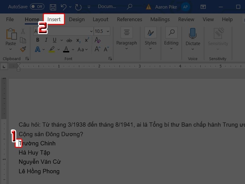 Cách làm trắc nghiệm trên Word cực nhanh và hiệu quả