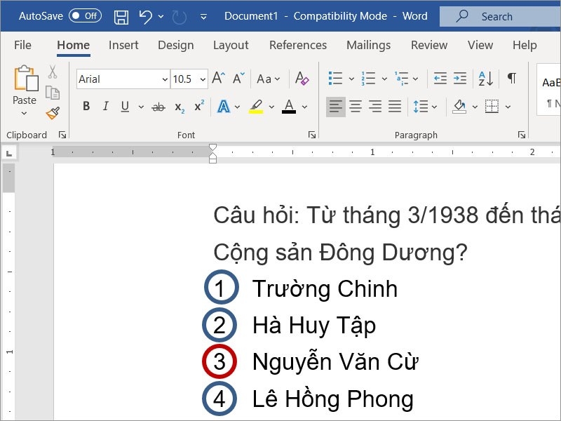 Cách làm trắc nghiệm trên Word cực nhanh và hiệu quả