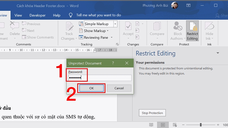 Cách khóa header và Footer trong Word cực nhanh chóng và dễ làm