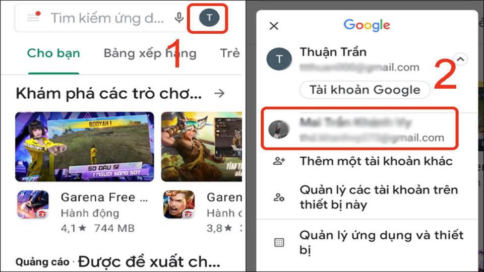 Thiết lập email dùng để tải ứng dụng trên CH Play