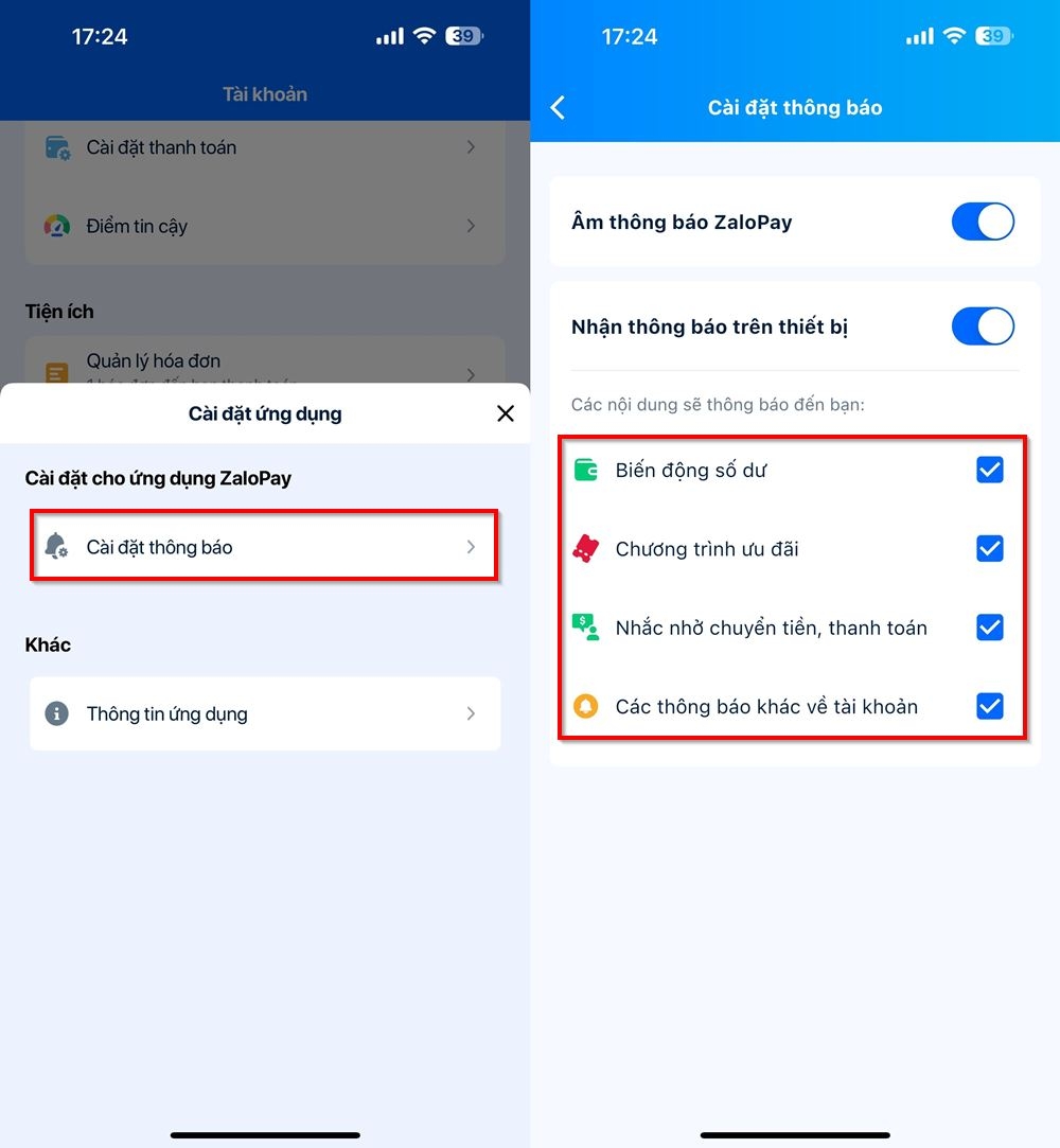 Cách tắt thông báo quảng cáo trên ứng dụng ZaloPay 2