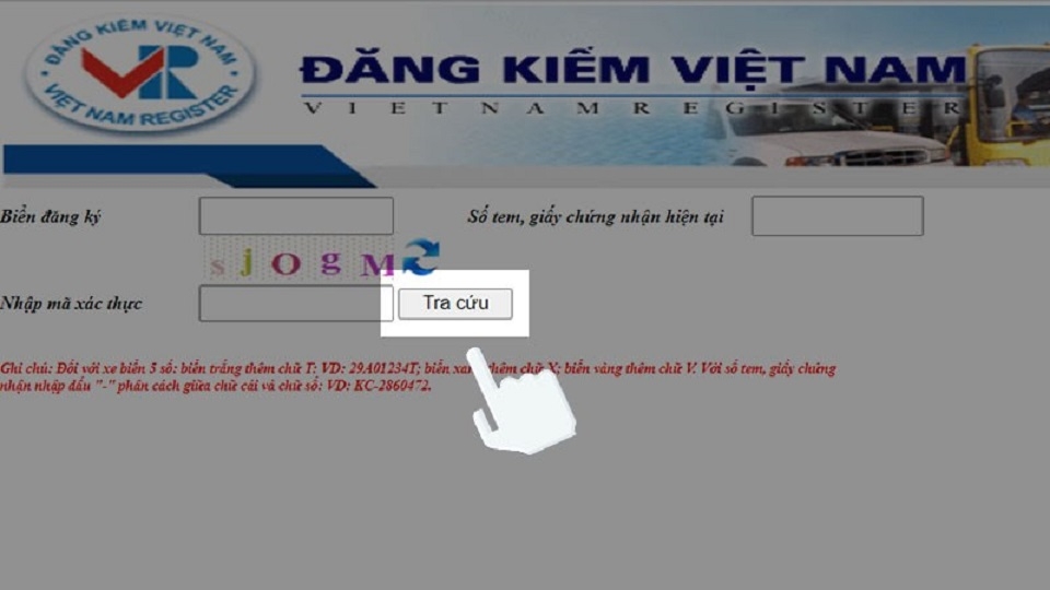 Hướng dẫn tra cứu biển số xe online bước 3