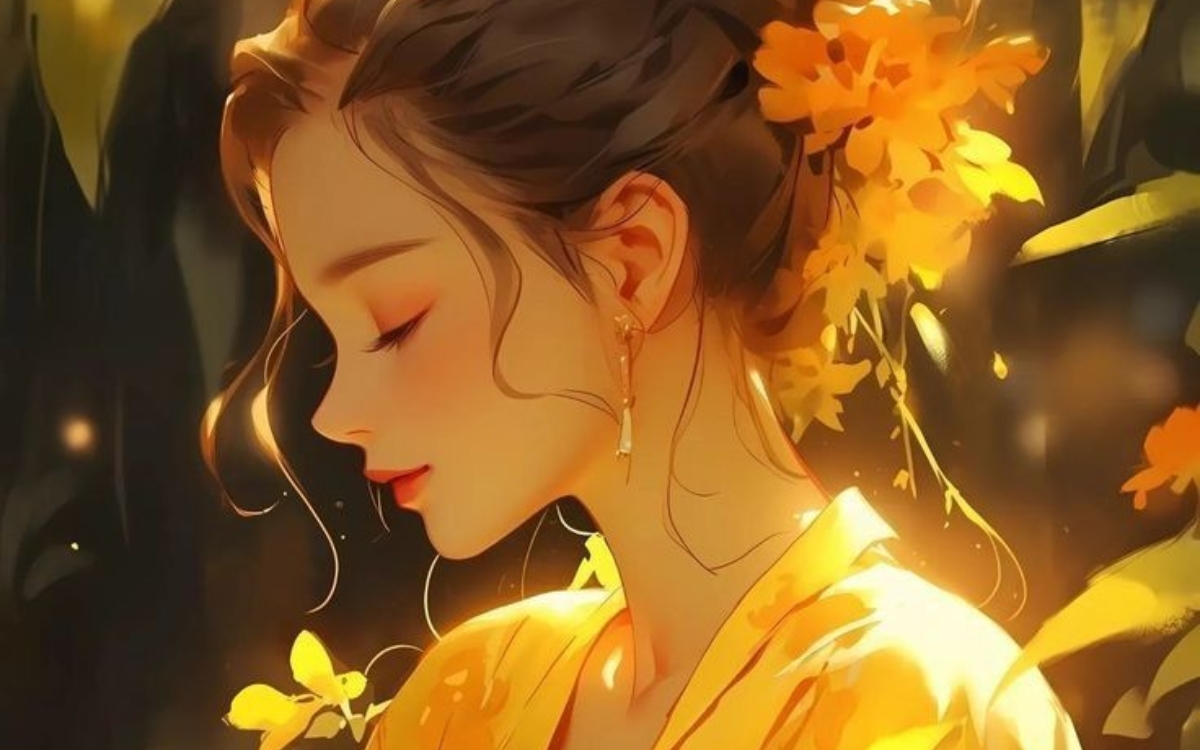 Hình nền máy tính màu vàng dễ thương 1