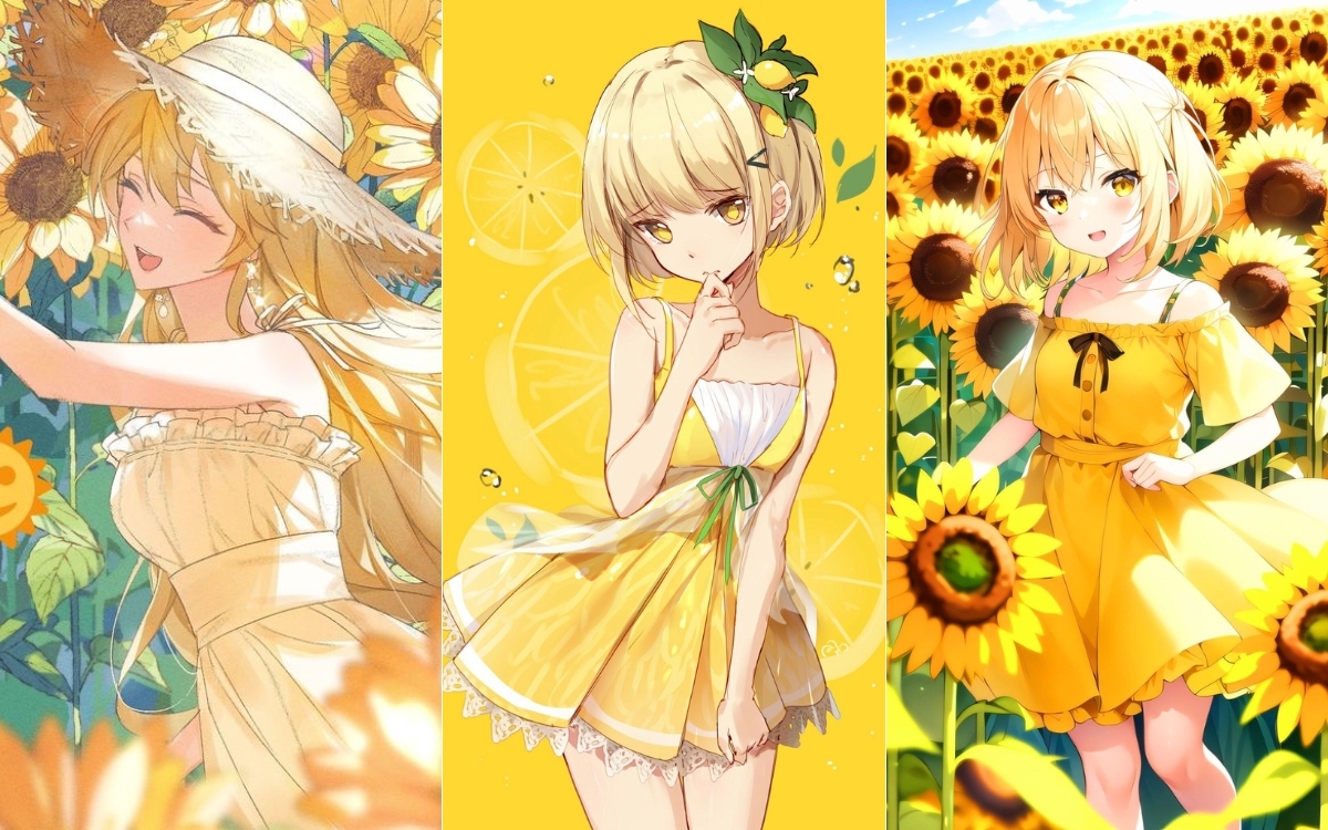 Hình nền điện thoại màu vàng dễ thương 1