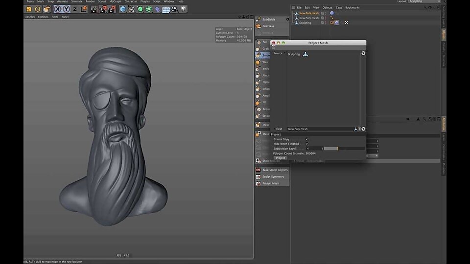 Sáng tạo dễ dàng với tính năng Digital Sculpting của Cinema 4D