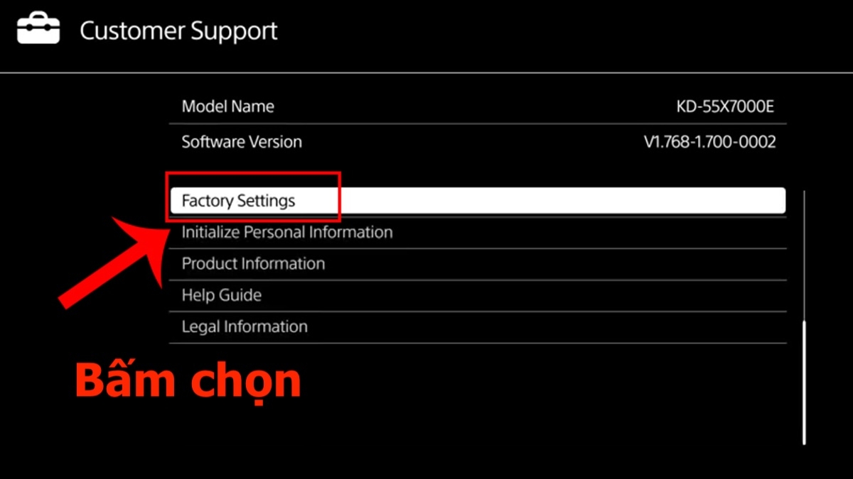 cách khôi phục cài đặt gốc trên smart tivi Sony - hình 5