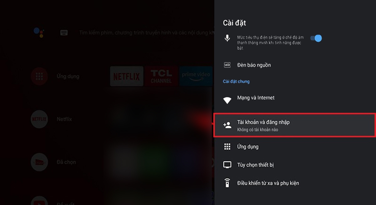 đăng nhập Google trên smart tivi TCL - hình 2