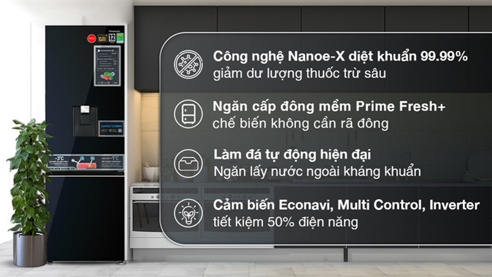 Các dòng tủ lạnh Panasonic tích hợp rất nhiều chức năng khác