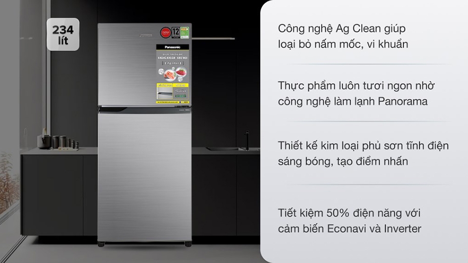 Tủ lạnh Panasonic Econavi Inverter NR-BL26AVPVN
