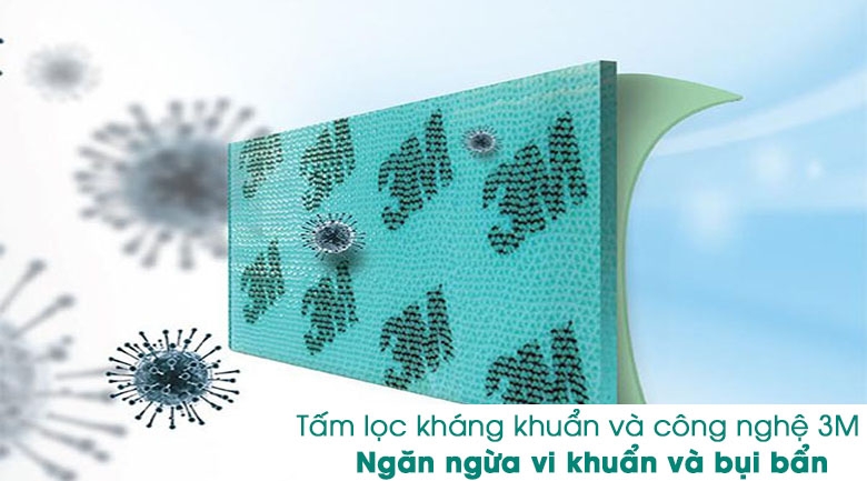 Máy lạnh LG tích hợp công nghệ lọc bụi 3M và kháng khuẩn