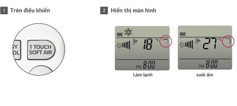 Chế độ tiếp xúc Touch Soft Air êm dịu của LG