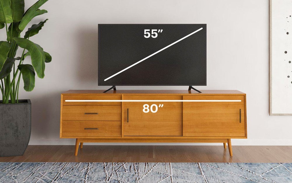 Gợi ý cách chọn kệ tivi phòng khách theo kích thước tivi