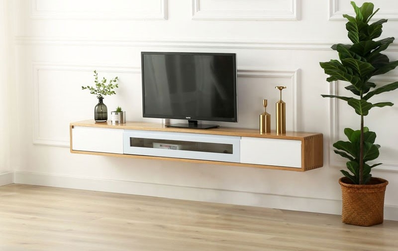 Mẫu kệ tivi phong cách treo tường