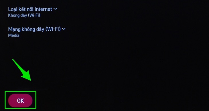 Chọn mạng wifi khả dụng và bấm OK