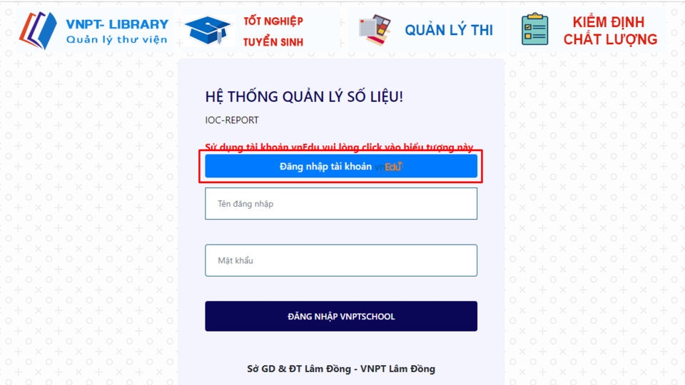 Chọn mục đăng nhập tài khoản sau khi vào trang web