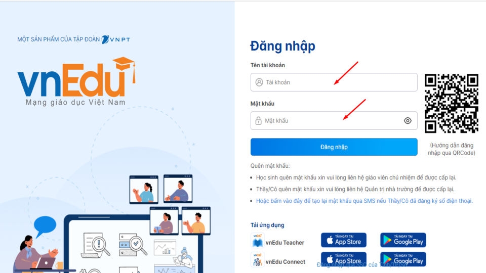 Điền thông tin và nhấn chọn Đăng nhập