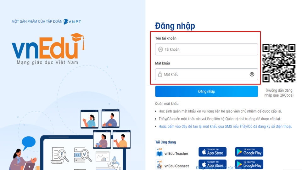Điền thông tin và nhấn chọn đăng nhập