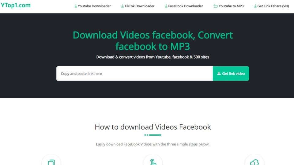 Website tải video Facebook Ytop1.com