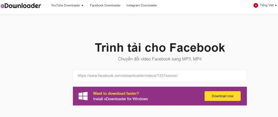 Tải video Facebook với oDownloader