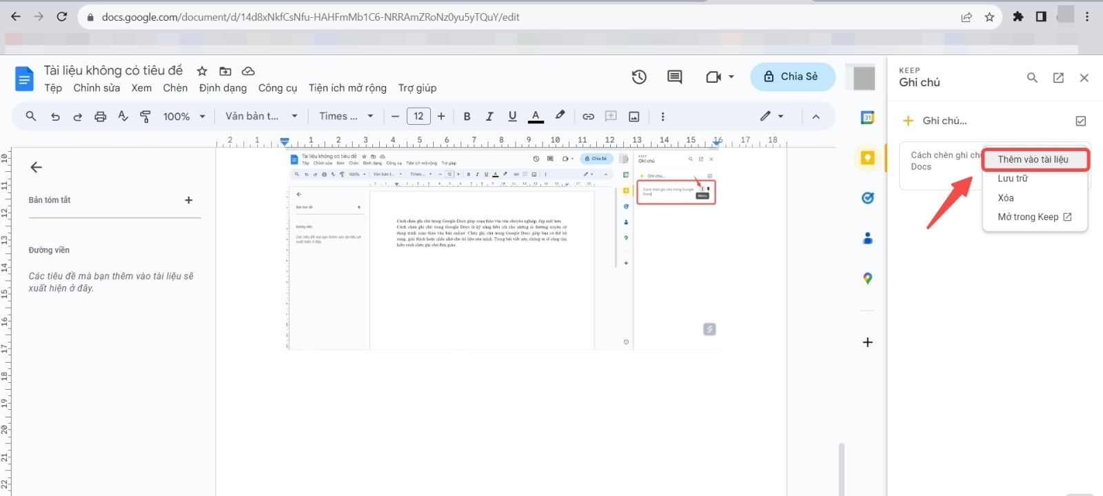 chèn ghi chú trong Google Docs (ảnh 11)