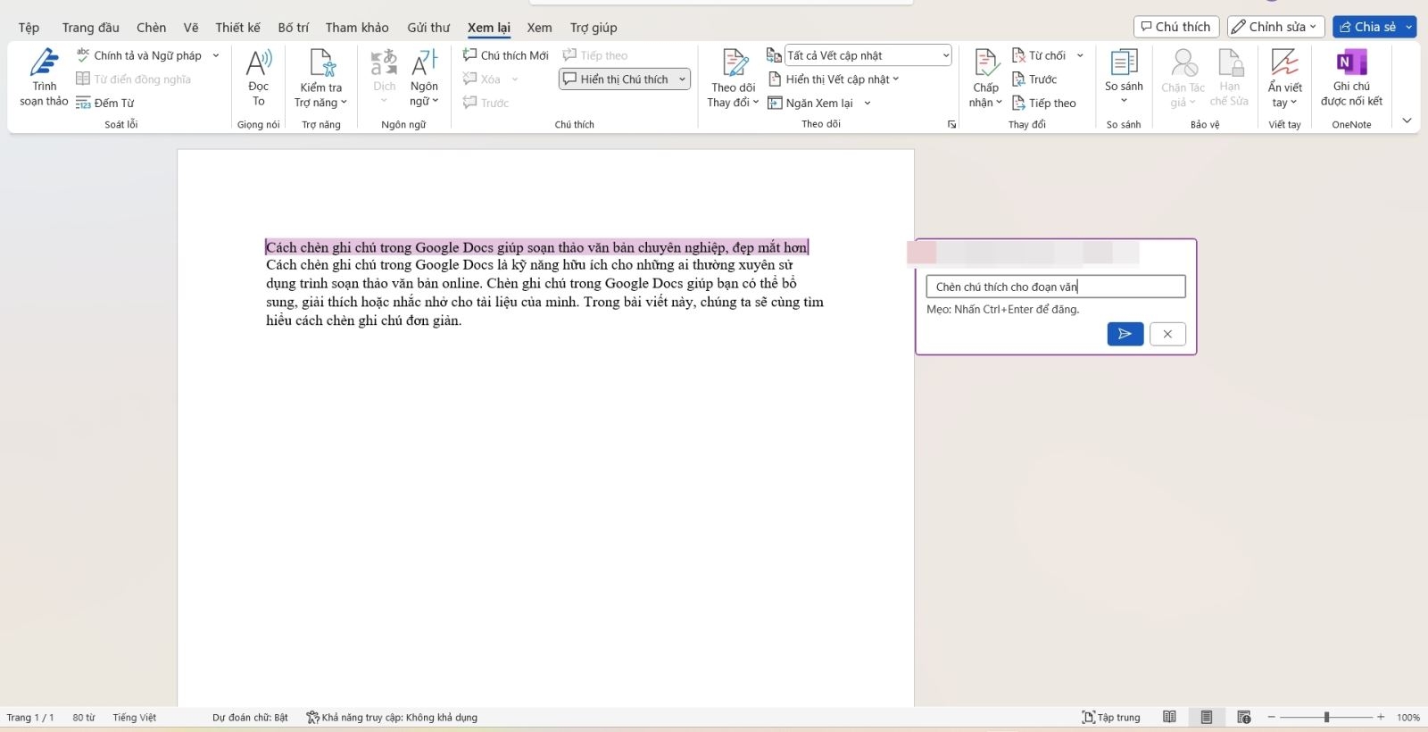 chèn ghi chú trong Google Docs (ảnh 14)