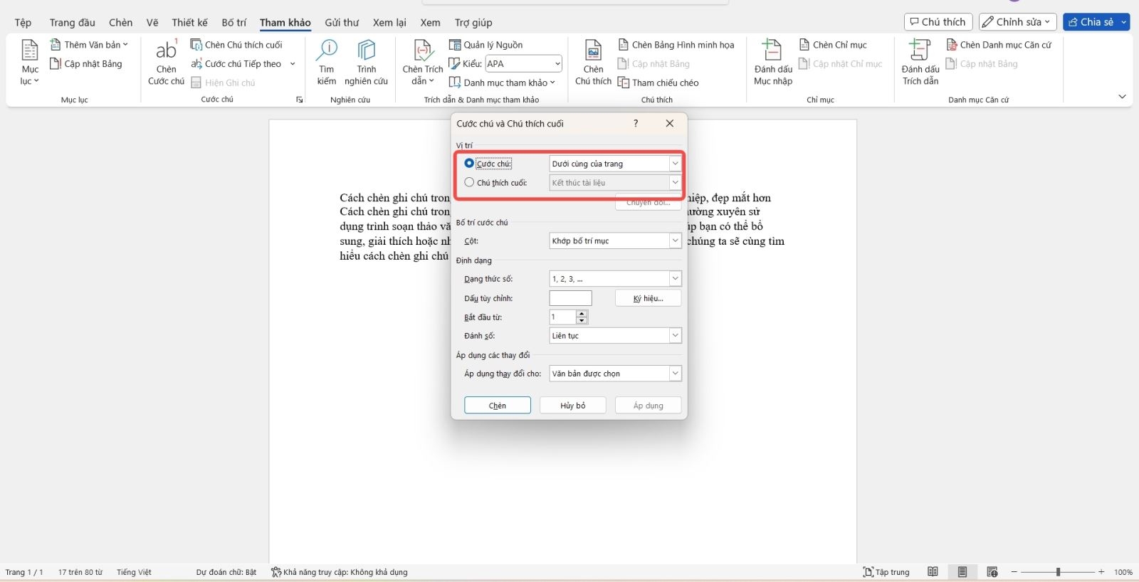 chèn ghi chú trong Google Docs (ảnh 17)