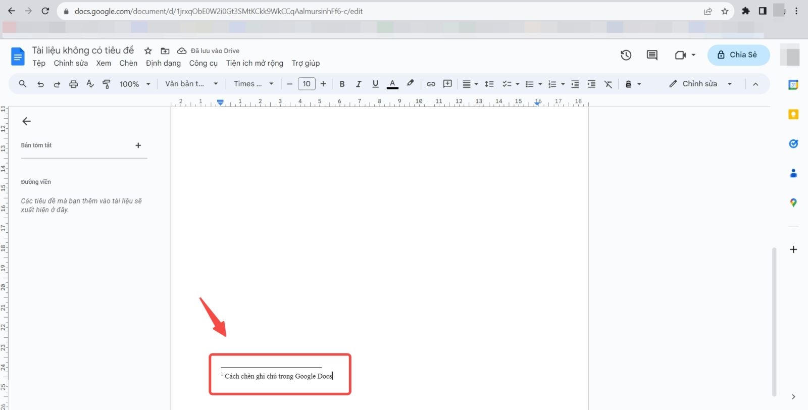 chèn ghi chú trong Google Docs (ảnh 3)
