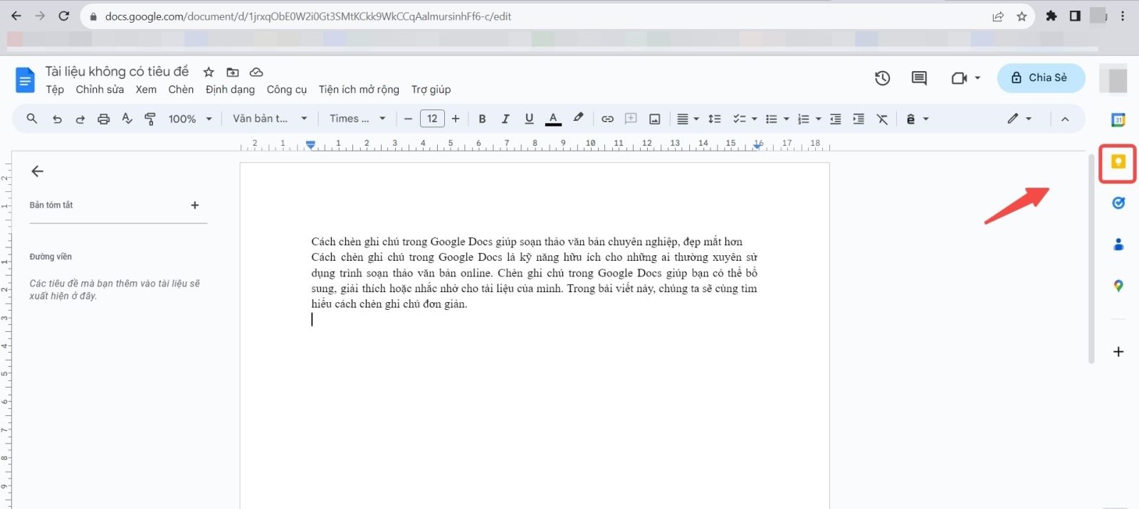 chèn ghi chú trong Google Docs (ảnh 8)