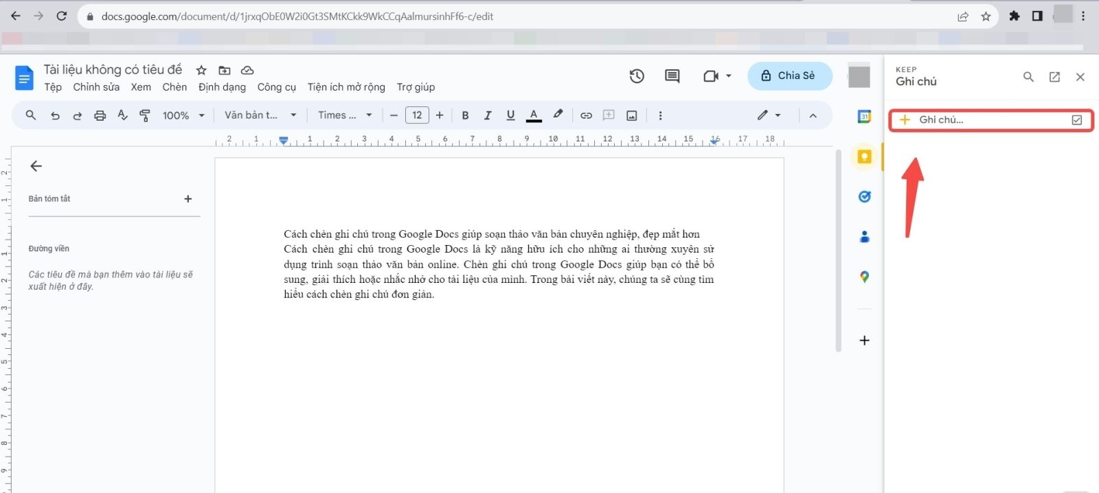 chèn ghi chú trong Google Docs (ảnh 9)
