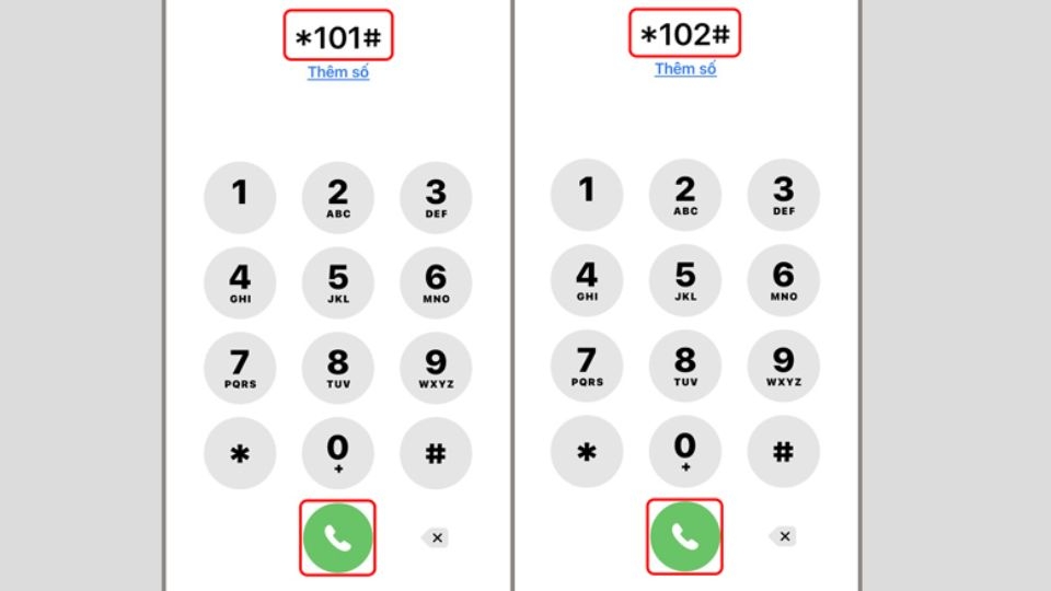 Nhấn *101# Gọi hoặc *102# Gọi