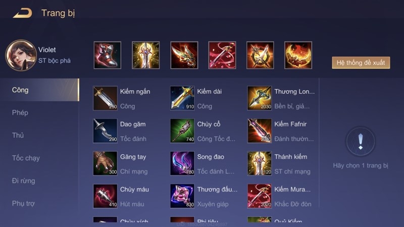 cách chơi violet liên quân 5