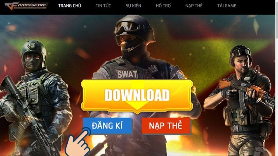 Chọn mục Đăng ký