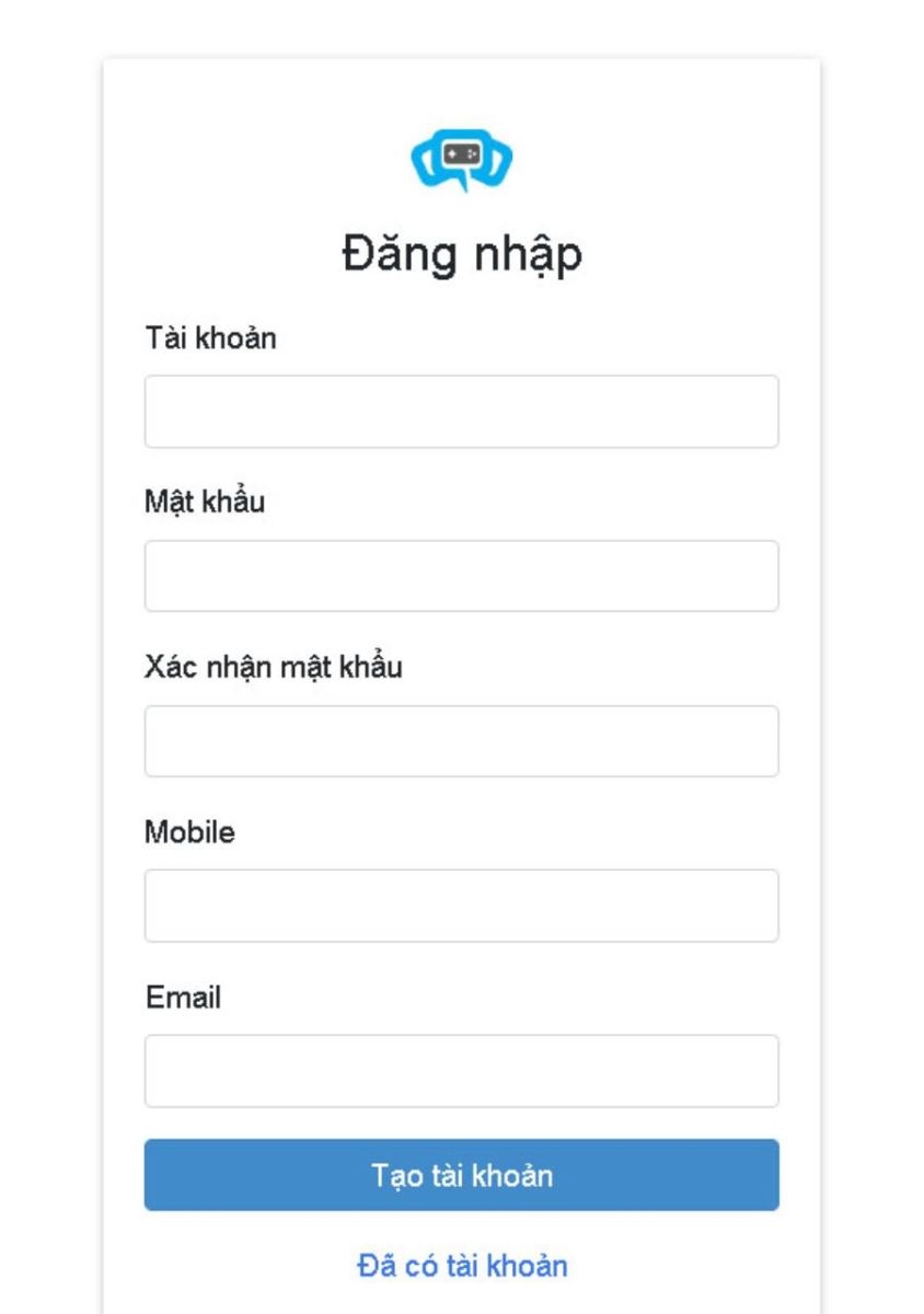 Điền các thông tin cá nhân theo mẫu