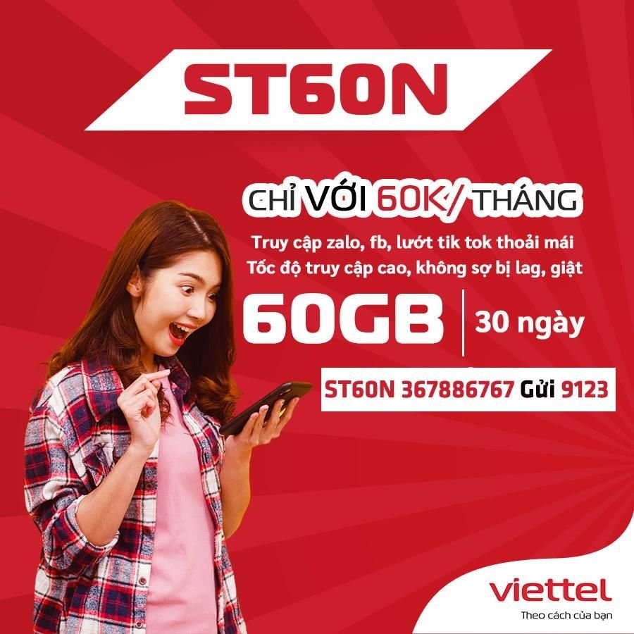 ST60N là gói cước sở hữu nhiều ưu đãi về data tốc độ cao