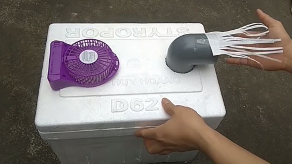 Máy lạnh tự chế từ thùng xốp
