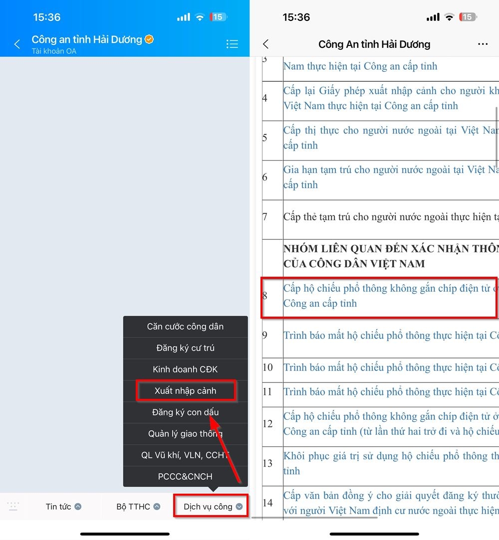 Cách làm hộ chiếu gắn chip online ngay trên Zalo 2