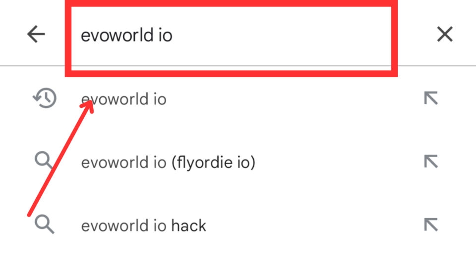 Tìm kiếm tựa game Evoworld io trong CH Play