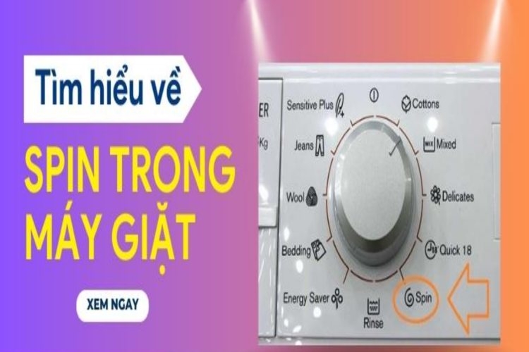 Ký hiệu chế độ Xả và Vắt trong máy giặt