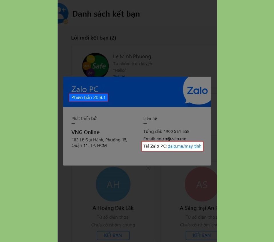 Truy cập vào đường link để tải ứng dụng Zalo