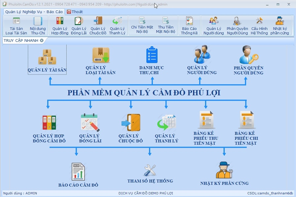 Phần mềm quản lý cầm đồ Phú Lợi