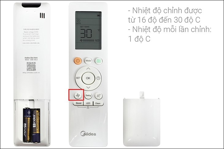 Tổng hợp các tính năng trên điều khiển điều hoà Midea