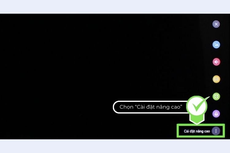 Chọn vào mục Cài đặt nâng cao
