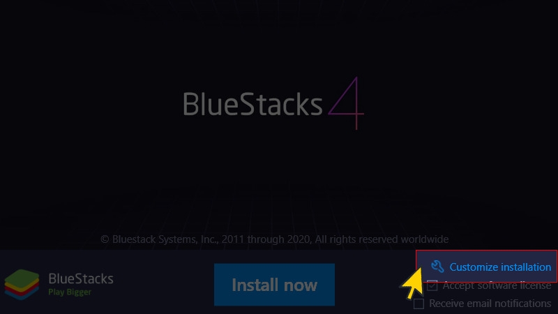 Click Customize Installation