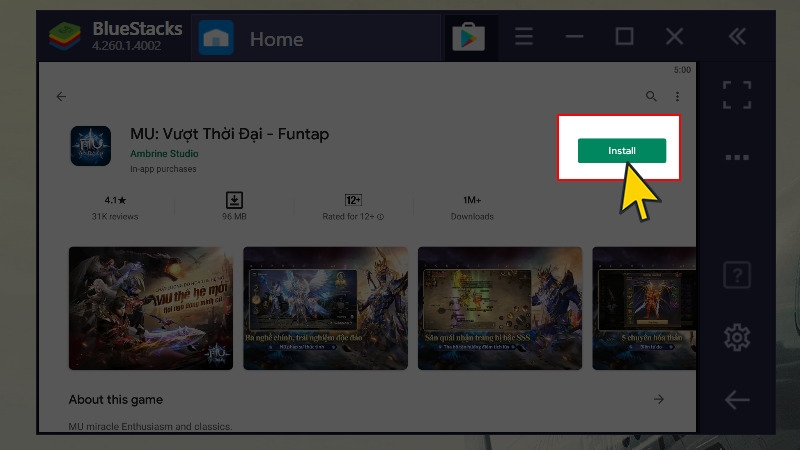 Chọn Install để cài đặt