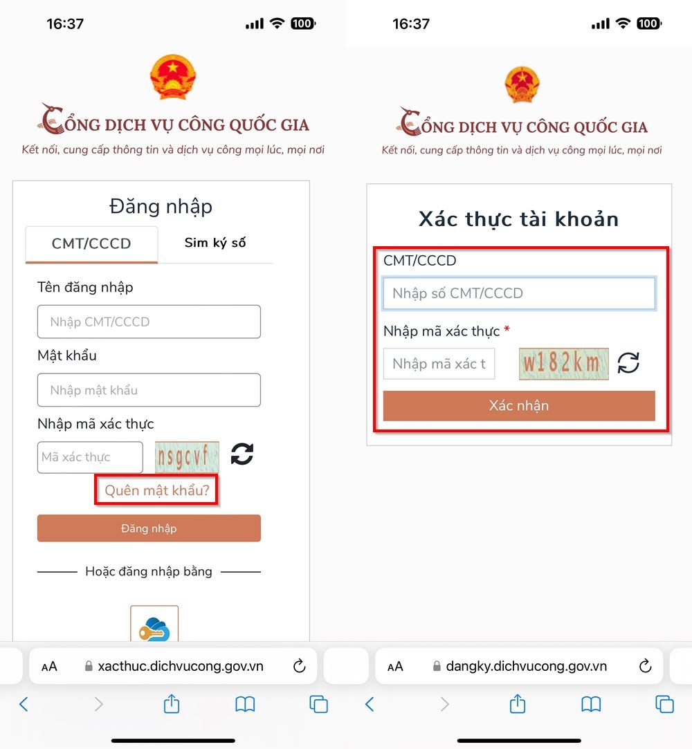 Cách lấy lại mật khẩu Cổng Dịch vụ công Quốc gia cực dễ 1