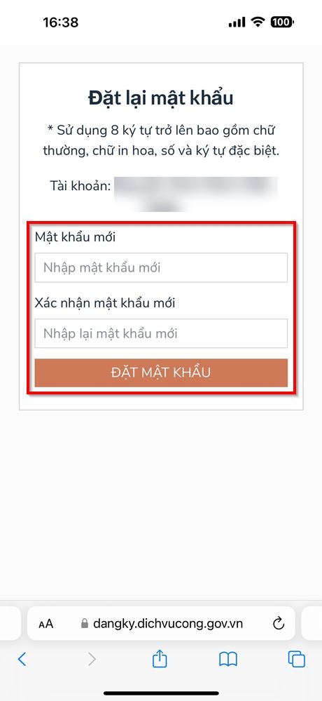 Cách lấy lại mật khẩu Cổng Dịch vụ công Quốc gia cực dễ 3
